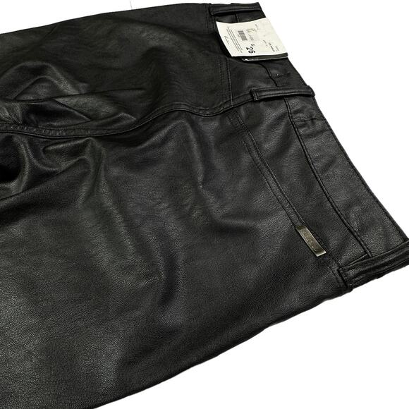 NEW Kancan Faux Leather sz 26 High Waist Black Pleather Leggings Skinny Pants - Picture 3 of 10